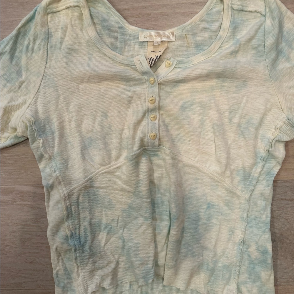 Loveshackfancy Light blue tie dye  Short Sleeve